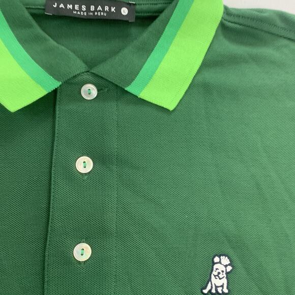 James Bark Polo Shirt Men’s Size Large Green Golf Preppy - Picture 3 of 7